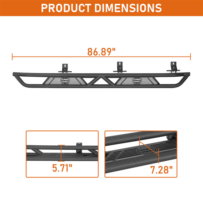 Load image into Gallery viewer, HookeRoad Jeep JT Running Boards Side Steps Nerf Bars for 2020-2023 Jeep Gladiator b7000s 10