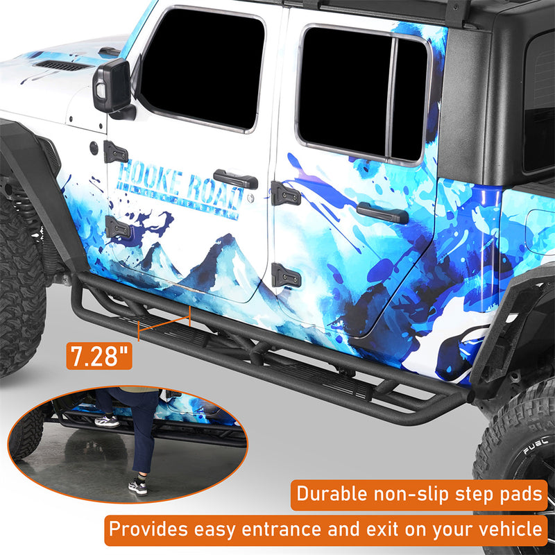Load image into Gallery viewer, HookeRoad Jeep JT Running Boards Side Steps Nerf Bars for 2020-2023 Jeep Gladiator b7000s 11