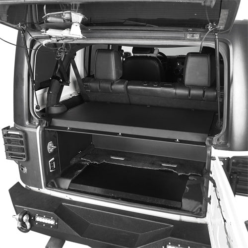 Hooke Road Security Deck Enclosure Interior Cargo Platform for 2015-2018 Jeep Wrangler JK  4-Door mmr20057 2