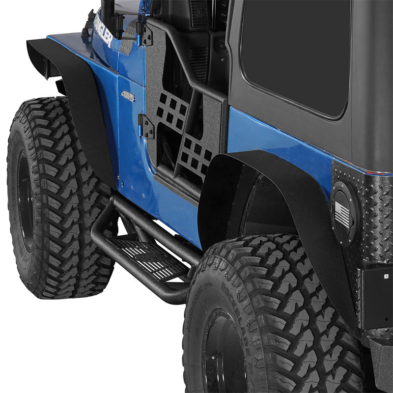 Load image into Gallery viewer, Hooke Road Tubular Side Step Bars for Jeep Wrangler TJ 1997-2006, Excluding Unlimited b1036 3