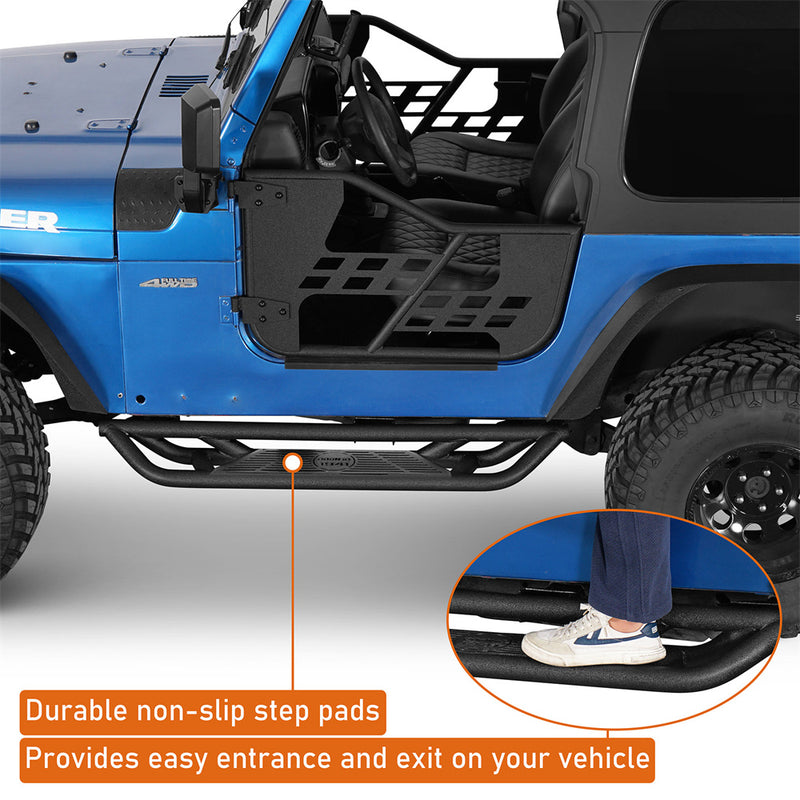 Load image into Gallery viewer, Hooke Road Tubular Side Step Bars for Jeep Wrangler TJ 1997-2006, Excluding Unlimited b1036 8