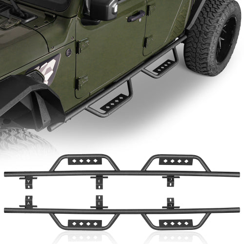 Load image into Gallery viewer, Hooke Road Running Boards Tubular Side Steps for 2020-2024 Jeep Gladiator b7001 2