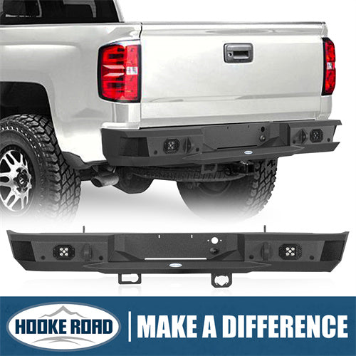 Load image into Gallery viewer, Hooke Road Silverado 1500 Rear Bumper for 2007-2018 Chevy Silverado 1500 b9036 12
