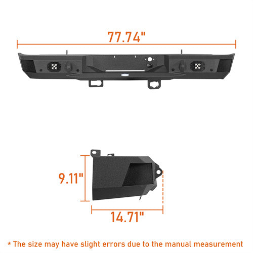 Load image into Gallery viewer, Hooke Road Silverado 1500 Rear Bumper for 2007-2018 Chevy Silverado 1500 b9036 6