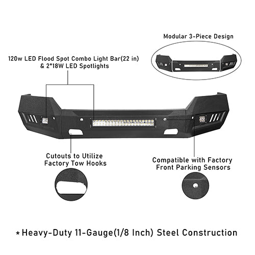 Load image into Gallery viewer, HookeRoad Chevrolet Silverado Front & Rear Bumper for Chevy Silverado 1500 HookeRoad HE.9023+9025 22