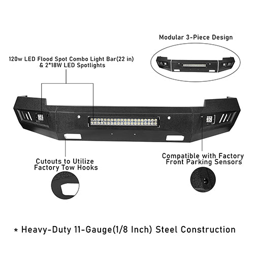 Load image into Gallery viewer, HookeRoad Chevrolet Silverado Front & Rear Bumper for Chevy Silverado 1500 HookeRoad HE.9022+9025 12