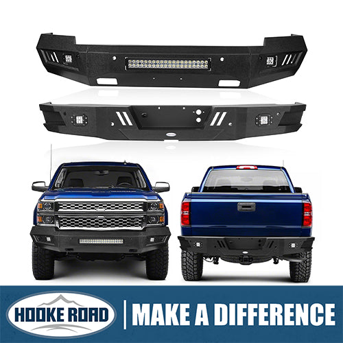 Load image into Gallery viewer, HookeRoad Chevrolet Silverado Front &amp; Rear Bumper for Chevy Silverado 1500 HookeRoad HE.9022+9025  1

