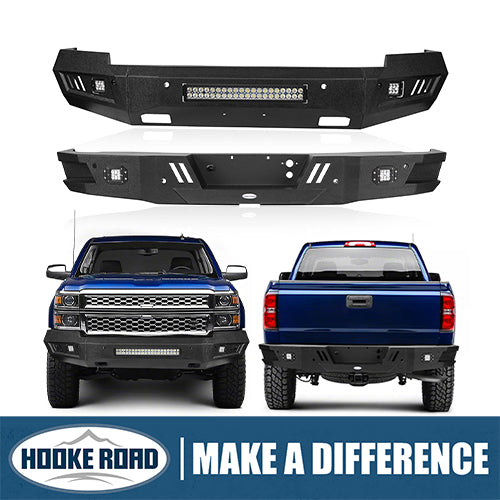 Load image into Gallery viewer, HookeRoad Chevrolet Silverado Front & Rear Bumper for Chevy Silverado 1500 HookeRoad HE.9022+9025 1