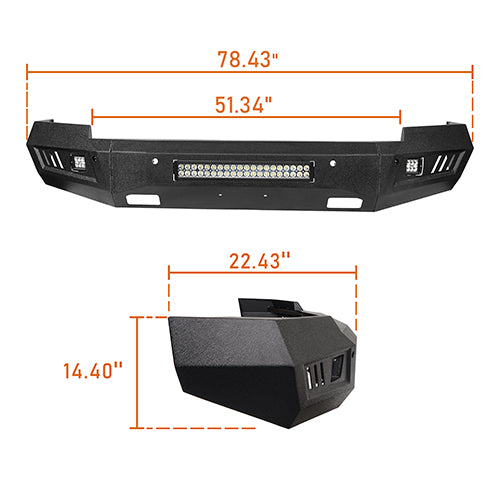 Load image into Gallery viewer, HookeRoad Chevrolet Silverado Front & Rear Bumper for Chevy Silverado 1500 HookeRoad HE.9022+9025 20