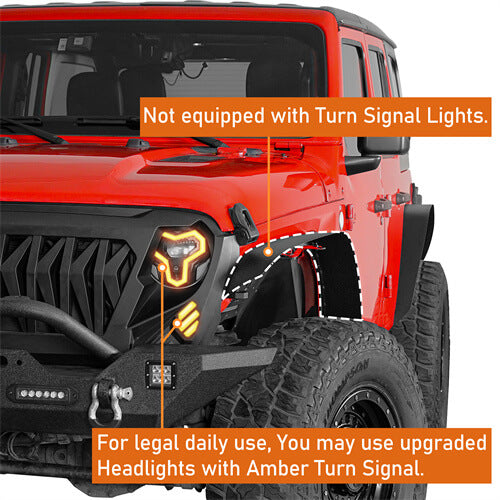 Load image into Gallery viewer, Hooke Road Front & Rear Slim Flat Fender Flares Kit For 2018-2023 Jeep Wrangler JL B3049 13