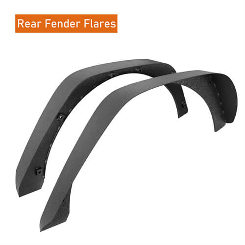 Load image into Gallery viewer, Hooke Road Front & Rear Slim Flat Fender Flares Kit For 2018-2023 Jeep Wrangler JL B3049 20