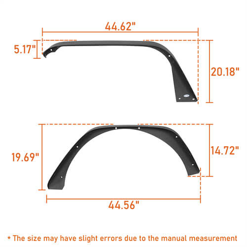 Load image into Gallery viewer, Hooke Road Front & Rear Slim Flat Fender Flares Kit For 2018-2023 Jeep Wrangler JL B3049 22
