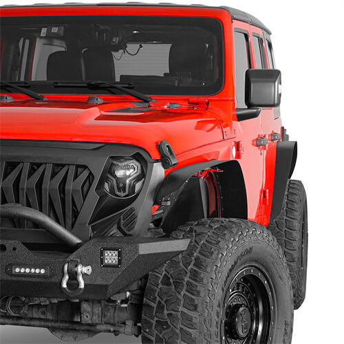 Load image into Gallery viewer, Hooke Road Front & Rear Slim Flat Fender Flares Kit For 2018-2023 Jeep Wrangler JL B3049 6