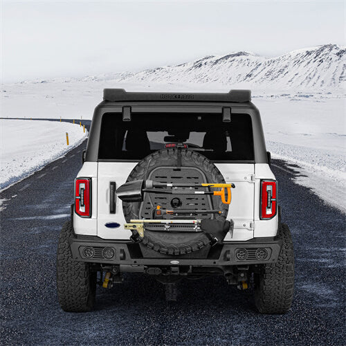 Load image into Gallery viewer, Spare Tire Jeep Wrangler & Bronco Molle Panel Storage Panel For Jeep Wrangler YJ TJ JK 87-18 Ford Bronco 21-23 - Hooke Road b1032s 5