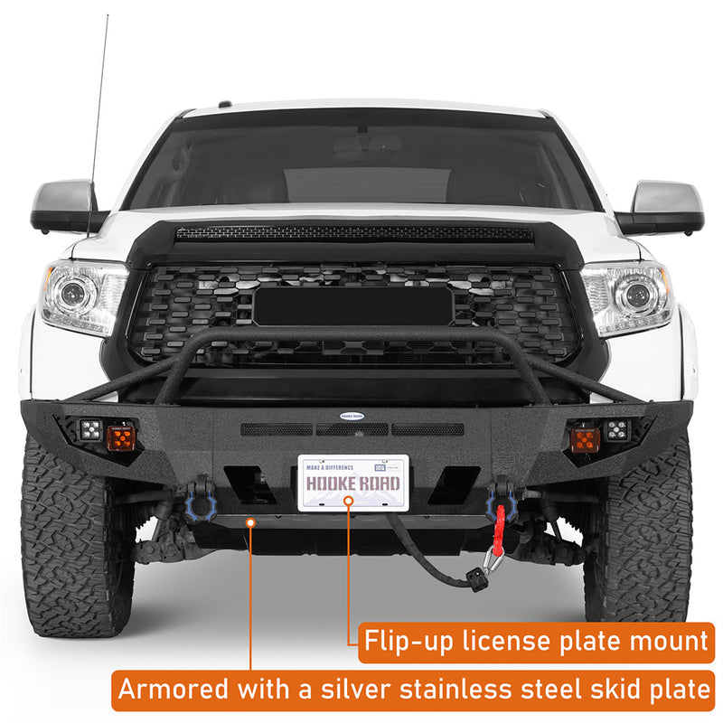 Load image into Gallery viewer, Hooke Road Steel Front Bumper with Winch Plate for 2014-2021 Toyota Tundra b5013s 7