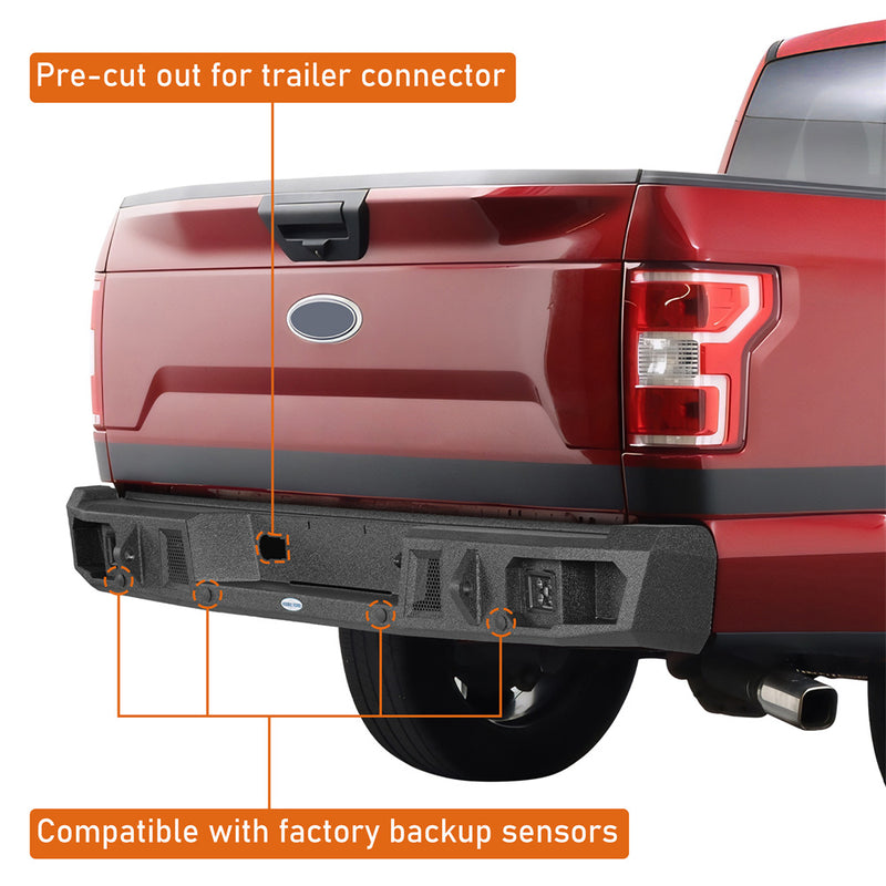 Load image into Gallery viewer, Steel Rear Bumper for 2018-2020 Ford F-150 Hooke Road b8261 7