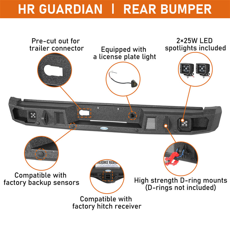 Load image into Gallery viewer, Steel Rear Bumper for 2018-2020 Ford F-150 Hooke Road b8261 8
