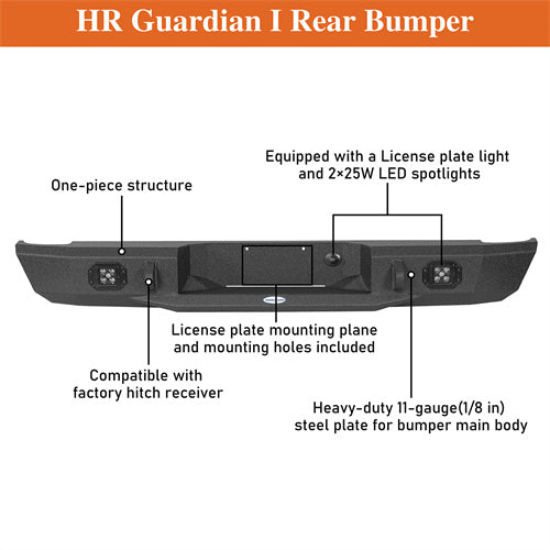 Load image into Gallery viewer, Steel Rear Bumper for 1993-2011 Ford Ranger Fleetside Hooke Road b8821 11