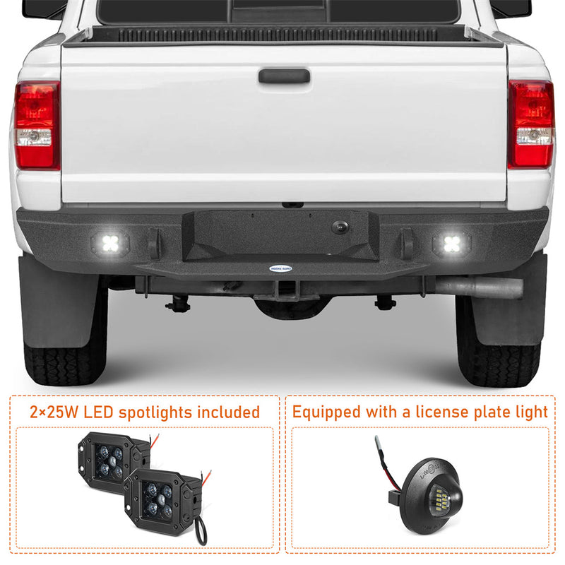 Load image into Gallery viewer, Steel Rear Bumper for 1993-2011 Ford Ranger Fleetside Hooke Road b8821 7