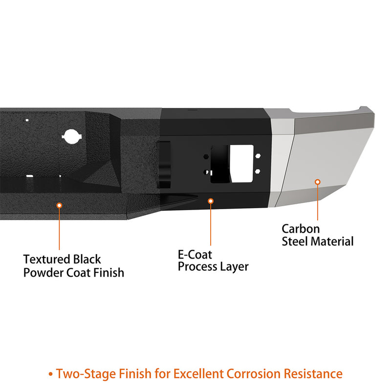 Load image into Gallery viewer, Steel Rear Bumper for 1993-2011 Ford Ranger Fleetside Hooke Road b8821 9