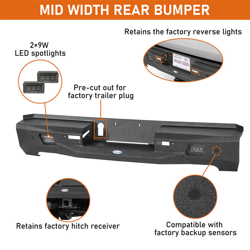Load image into Gallery viewer, Hooke Road Steel Rear Bumper for 2022-2026 Toyota Tundra b5101 6