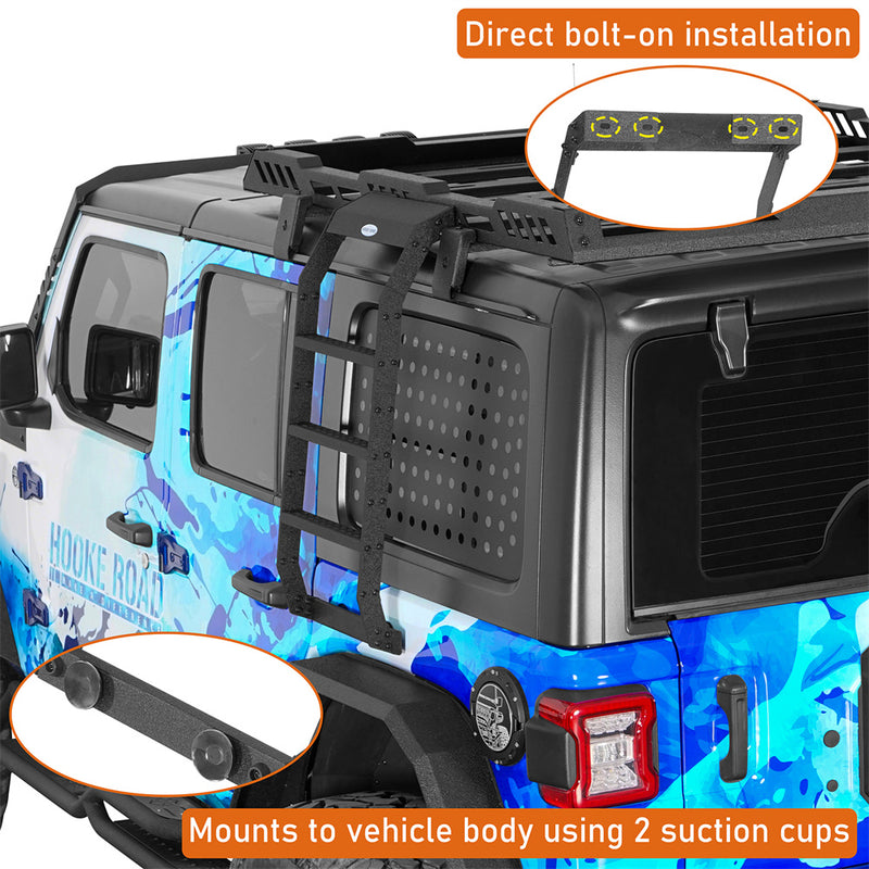 Load image into Gallery viewer, Hooke Road Window Ladder for 2007-2026 Jeep Wrangler JK & Wrangler JL Hardtop b2129s 8