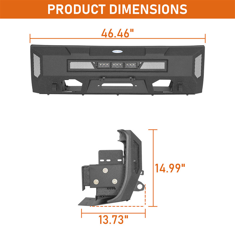 Load image into Gallery viewer, Hooke Road Stubby Front Bumper for 2014-2021 Toyota Tundra b5022s 6