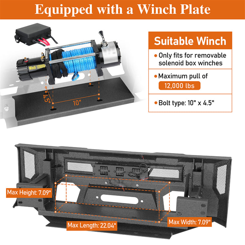 Load image into Gallery viewer, Hooke Road Stubby Front Bumper for 2014-2021 Toyota Tundra b5022s 7