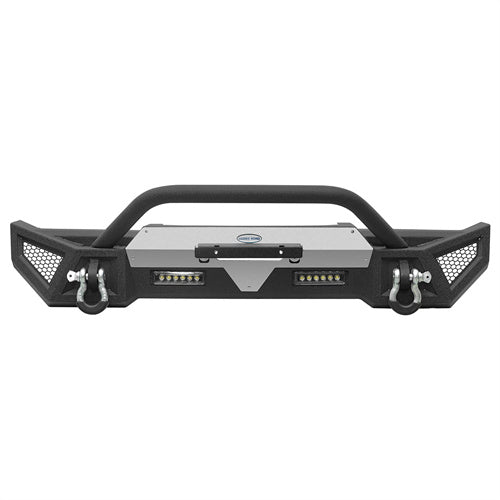 Load image into Gallery viewer, Hooke Road Jeep JL & JT Stubby Front Bumper with Bull Bar & Winch plate b3091 4