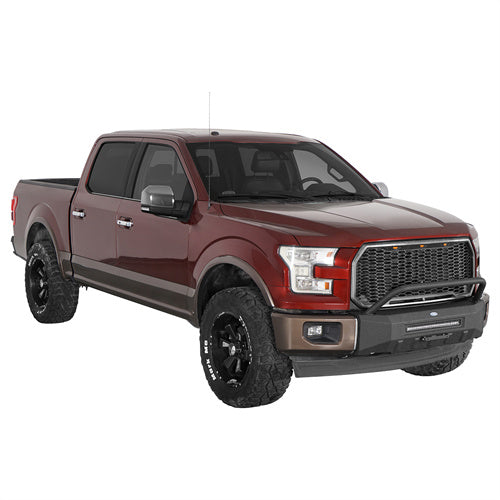 Load image into Gallery viewer, 2015-2017 Ford F-150 Stubby Front Bumper w/ License Plate Mount Hooke Road b8290 3