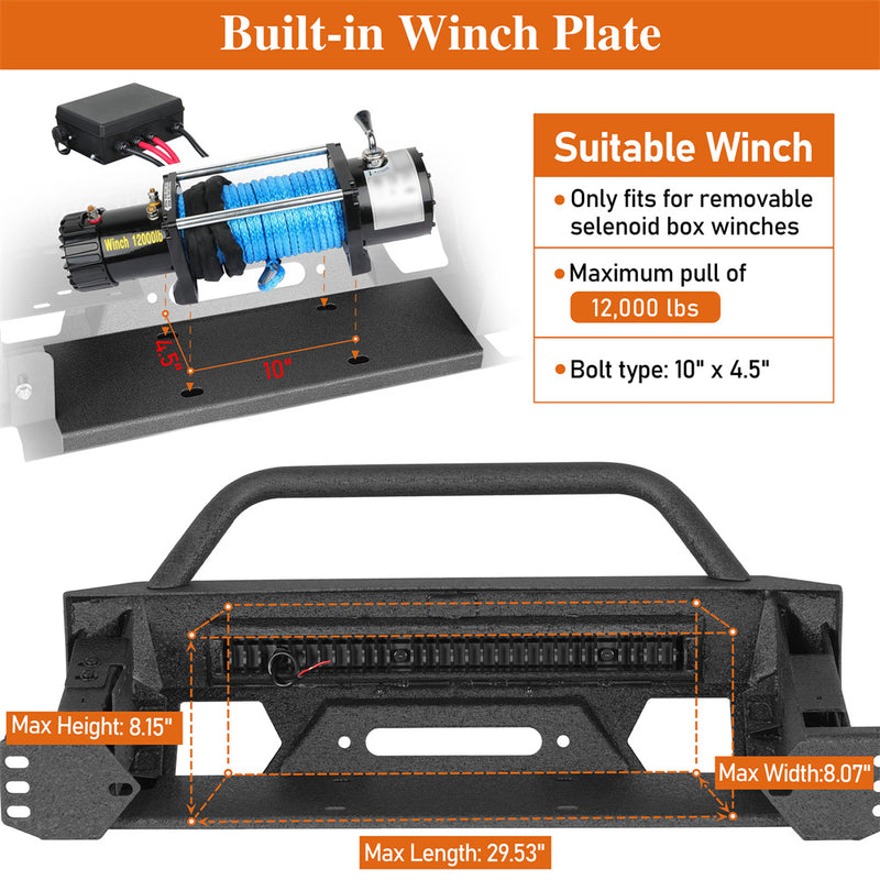Load image into Gallery viewer, Stubby Front Bumper w/ Winch Plate for 2003-2005 Toyota 4Runner Hooke Road b9861s 6