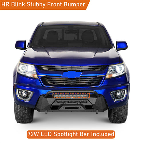 Load image into Gallery viewer, Hooke Road Stubby Front Bumper with Winch Plate & LED Spotlight for 2015-2020 Chevy Colorado, Excluding ZR2 Models b9112s 12