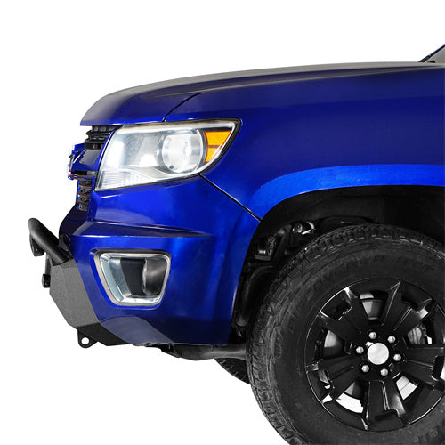 Load image into Gallery viewer, Hooke Road Stubby Front Bumper with Winch Plate & LED Spotlight for 2015-2020 Chevy Colorado, Excluding ZR2 Models b9112s 4