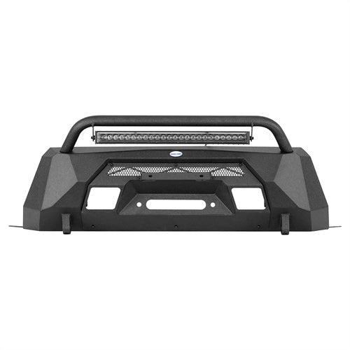 Load image into Gallery viewer, Hooke Road Stubby Front Bumper with Winch Plate & LED Spotlight for 2015-2020 Chevy Colorado, Excluding ZR2 Models b9112s 6