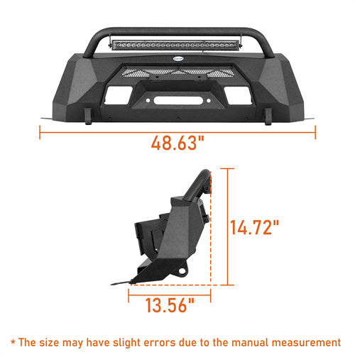 Load image into Gallery viewer, Hooke Road Stubby Front Bumper with Winch Plate & LED Spotlight for 2015-2020 Chevy Colorado, Excluding ZR2 Models b9112s 8