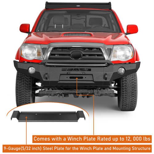 Load image into Gallery viewer, Full Width Front Bumper Replacement Aftermarket Bumper Off Road Parts For 2005-2011 Toyota Tacoma - Hooke Road b4031s 15