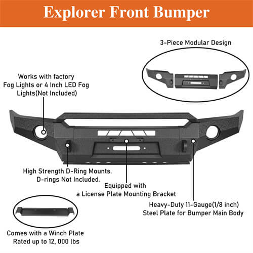 Load image into Gallery viewer, Full Width Front Bumper Replacement Aftermarket Bumper Off Road Parts For 2005-2011 Toyota Tacoma - Hooke Road b4031s 16