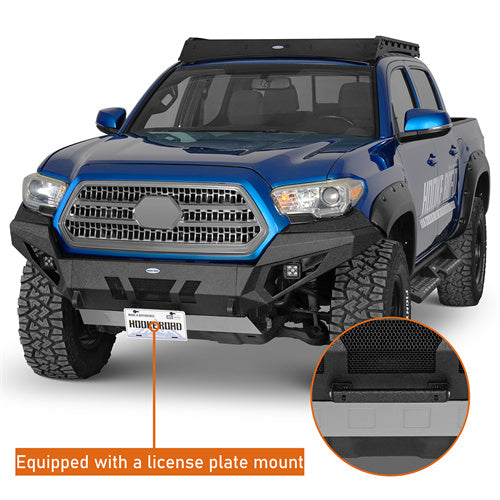 Load image into Gallery viewer, Hooke Road Tacoma Front Bumper with Skid Plate & LED Lights for 2016-2023 Toyota Tacoma 3rd Gen b4227s 13