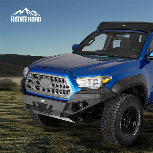 Load image into Gallery viewer, Hooke Road Tacoma Front Bumper with Skid Plate & LED Lights for 2016-2023 Toyota Tacoma 3rd Gen b4227s 5