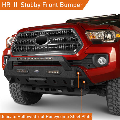 HookeRoad Tacoma Front Bumper Stubby Bumper for 2016-2023 Toyota Tacoma 3rd Gen b4203s 3