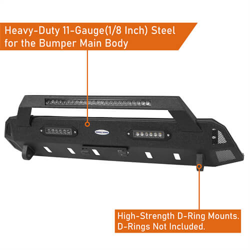 Load image into Gallery viewer, HookeRoad Tacoma Front Bumper Stubby Bumper for 2016-2023 Toyota Tacoma 3rd Gen b4203s 11