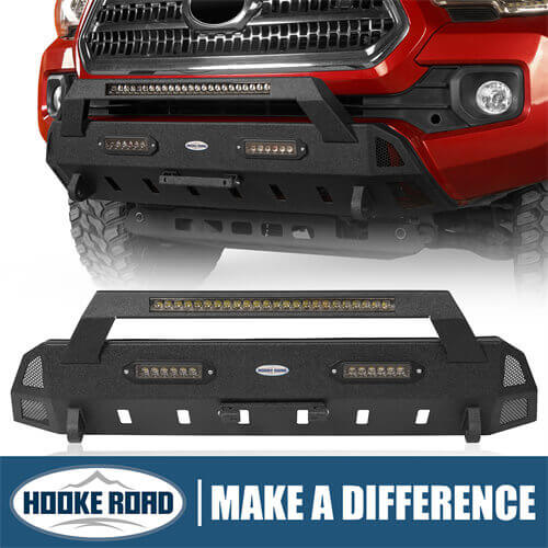 Load image into Gallery viewer, HookeRoad Tacoma Front Bumper Stubby Bumper for 2016-2023 Toyota Tacoma 3rd Gen b4203s 1
