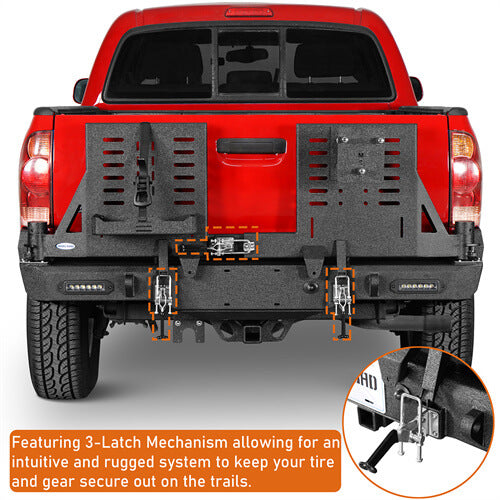 Load image into Gallery viewer, 2005-2015 Toyota Tacoma Rear Bumper w/Swing Arms & Tire Carrier & Jerry Can Holder 4x4 Truck Parts - Hooke Road b4036s 12