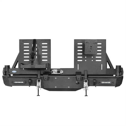 Load image into Gallery viewer, 2005-2015 Toyota Tacoma Rear Bumper w/Swing Arms & Tire Carrier & Jerry Can Holder 4x4 Truck Parts - Hooke Road b4036s 18
