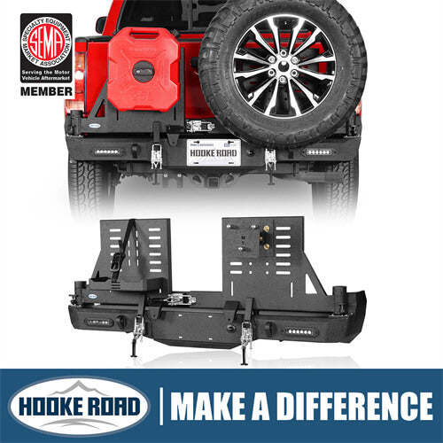 Load image into Gallery viewer, 2005-2015 Toyota Tacoma Rear Bumper w/Swing Arms & Tire Carrier & Jerry Can Holder 4x4 Truck Parts - Hooke Road b4036s 1