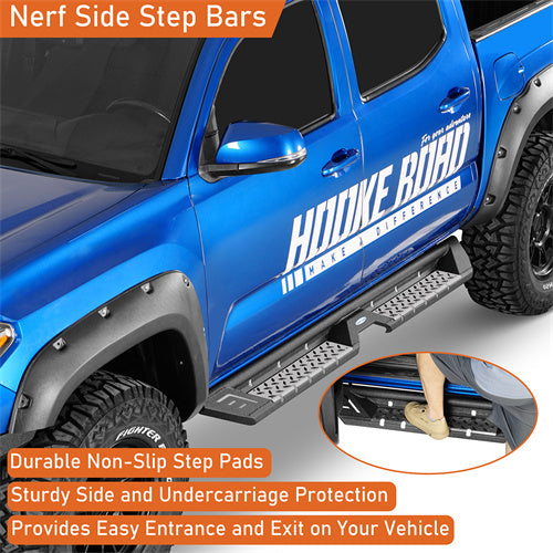 Load image into Gallery viewer, Hooke Road Tacoma Side Steps Bars Running Boards for 2005-2023 Toyota Tacoma Double Cab b4225 11