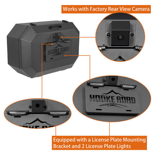 Load image into Gallery viewer, Tailgate Spare Tire Carrier Outer Storage Lock Box Jeep Wrangler Parts For 2018-2023 Jeep Wrangler JL - Hooke Road b3052s 15