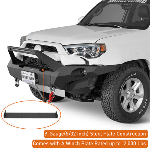 Load image into Gallery viewer, Hooke Road 2014-2024 Toyota 4Runner Full Width Front Bumper w/ Winch Plate & LED Light Bar b9814abs 10