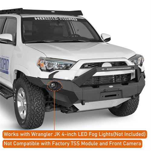 Load image into Gallery viewer, Hooke Road 2014-2024 Toyota 4Runner Full Width Front Bumper w/ Winch Plate & LED Light Bar b9814abs 12