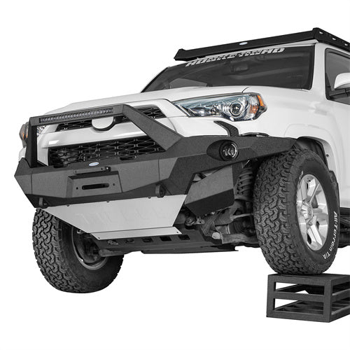 Hooke Road 2014-2024 Toyota 4Runner Full Width Front Bumper w/ Winch Plate & LED Light Bar b9814abs 2